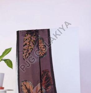 Maroon Leaf Design Viscose Scarf