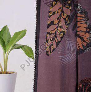 Maroon Leaf Design Viscose Scarf