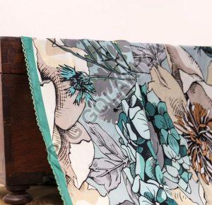 Green Stylish Floral Printed Viscose Scarf