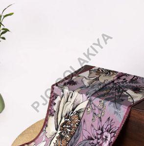 Purple Stylish Floral Printed Viscose Scarf