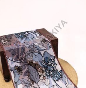 Brown Stylish Floral Printed Viscose Scarf