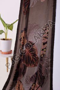 Brown Leaf Design Viscose Scarf