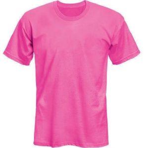 Mens Pink Round Neck T-Shirts