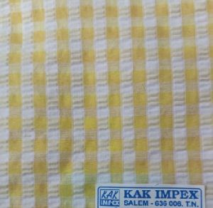 Poly Cotton Seersucker Check Fabric