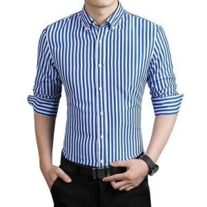Mens Striped Cotton Formal Shirt