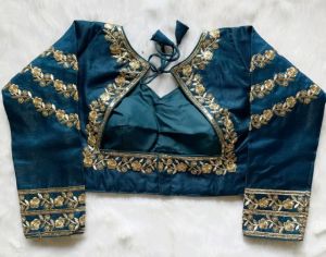 Silk Sequence Embroidery Work Blouse
