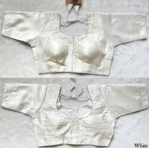 White Milan Silk Sequence Work Blouse