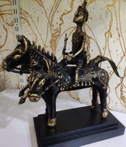 Bell Metal Horse Rider Figurine