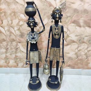 Bell Metal Tribal Couple Figurine