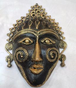 Bell Metal Tribal Mask Wall Hanging