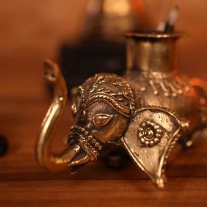 Brass Elephant Dhoop Holder