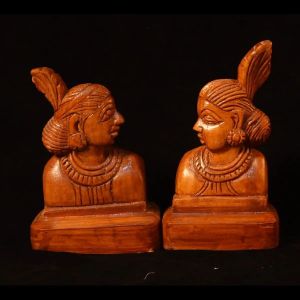 Pair of Tribal Women Wooden Art