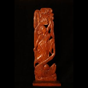 Woman and Snake Wooden Art