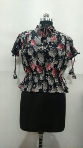 Ladies Designer Printed Cotton Short Tops