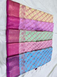 kota checks tussar silk saree