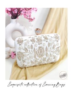 Ladies Floral Creeper Rectangle Clutch Bag
