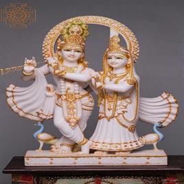 Marble Radhakrishna Jugal Jodi Statue