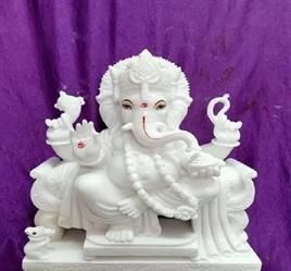 White Marble Ganesh Ji Statue