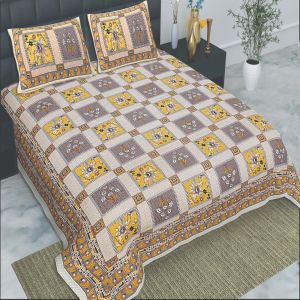 printed double king size bedsheet