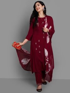 Rayon Straight Kurta Pant Dupatta Set