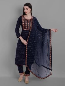 Rayon Straight Kurta Pant Dupatta Set