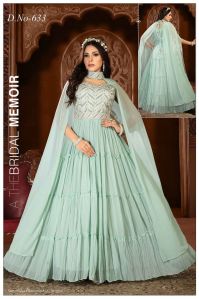 Green Georgette Gown