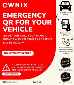Ownix Emergency QR Stickers for Car
