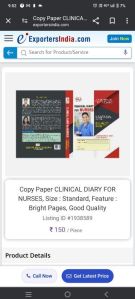 nursing paper diary