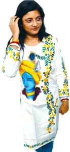 Handpaint and embroidery kurti