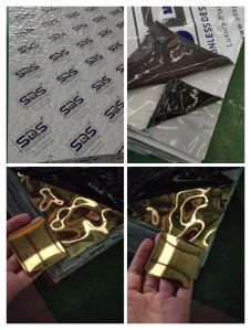 Stainless Steel 304 Gold Glossy Water Ripple Sheet by sds