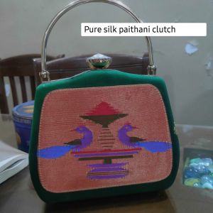Paithani Pure Silk Clutch Bag