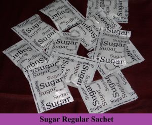 white sugar sachets