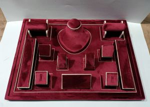 Maroon Velvet Jewellery Display Stand