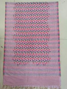Ladies Purple Color Embroidered Wool Shawl