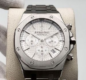 41mm audemars piguet royal oak chronograph full silver watch