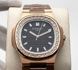 Patek Philippe Nautilus Rose Gold White Emerald First Copy Watch