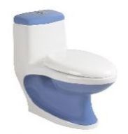 Alpine Blue White Water Closet