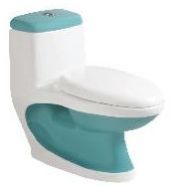 Aqua Green White  Water Closet