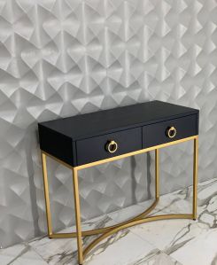 Golden and Black Modern Rectangular Console Table