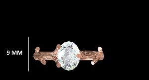 14K ROSE GOLD OVAL CUT DIAMOND RING