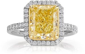 2.00 CT CUSHION AND ROUND CUT DIAMOND ENGAGEMENTWEDDING WOMEN GIRLS GIFT YELLOW WHITE COLOR DIAMOND