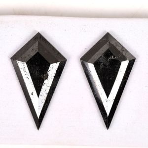 8.46 Carat 2PCS LOT Natural loose diamond 22.58X22.58 mm i3Clarity 100% Natural Black color Diamond