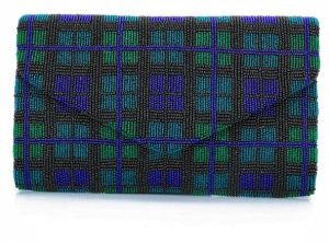 Stylish Geometric Beaded Clutch Bag