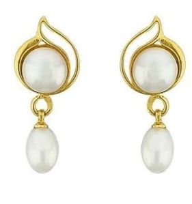 Gold Pearl Earrings Set