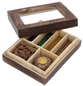 Wooden incence gift pack box