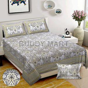 Alveera Printed Double Bedsheet