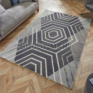 Geometric Abstract Design Hand Tufted Wool Area Rugs
