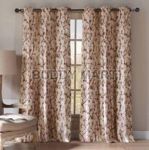 Long Crush Print Curtains