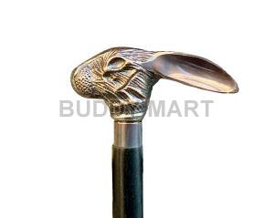 Rabbit Head Designer Handle Wooden Walking Stick