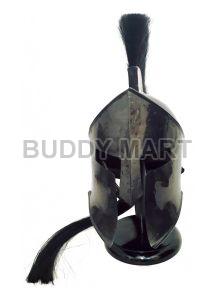 Steel Spartan Helmet With Black Plume
